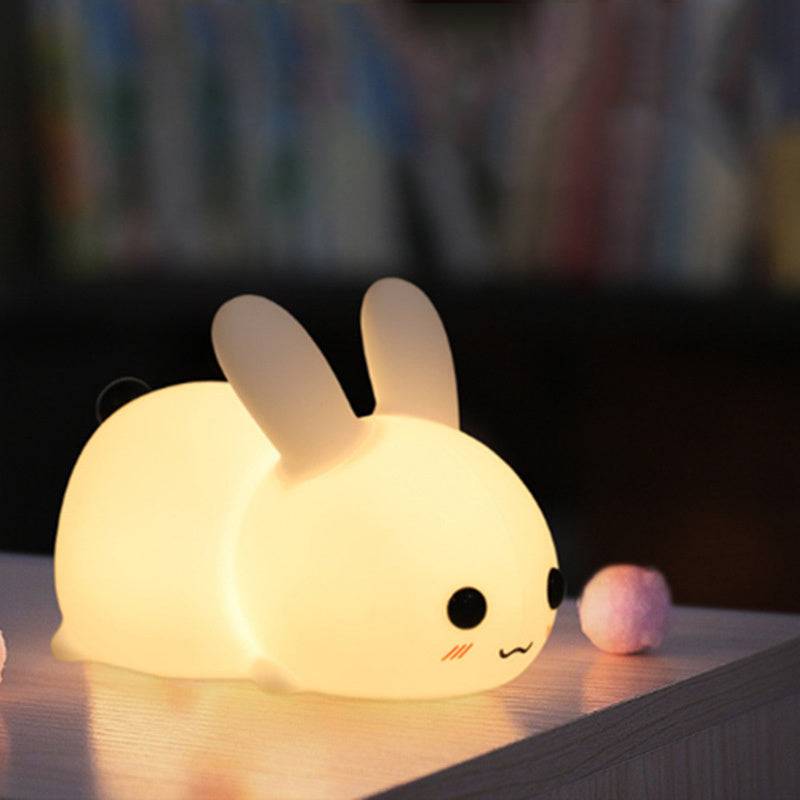 colorful rabbit silicone night light led