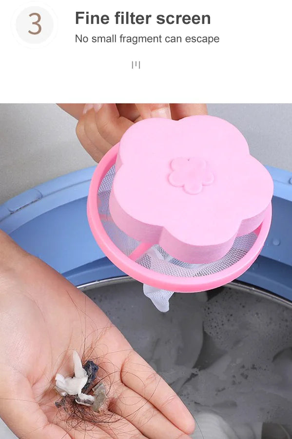 2 Pcs Floating Pet Fur Catcher Laundry Lint Pet Hair Remover