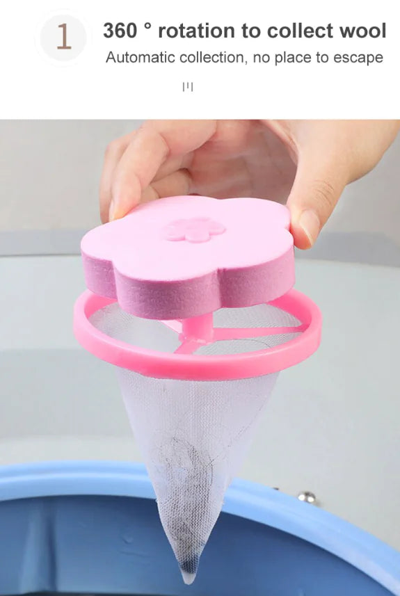 2 Pcs Floating Pet Fur Catcher Laundry Lint Pet Hair Remover