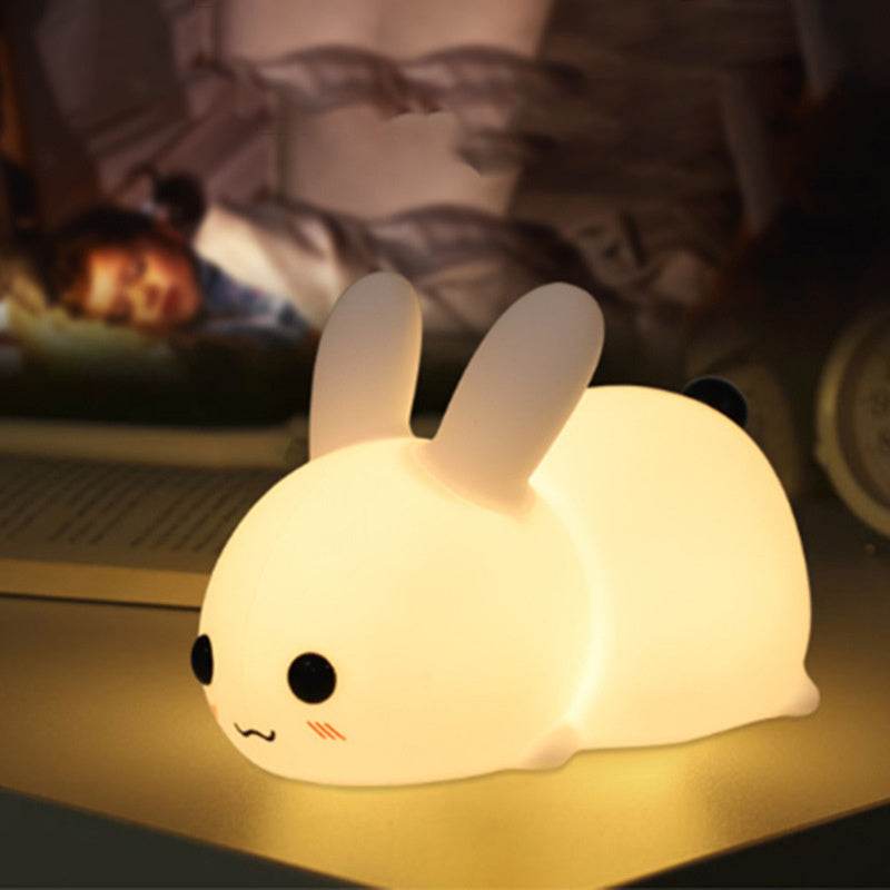 colorful rabbit silicone night light led