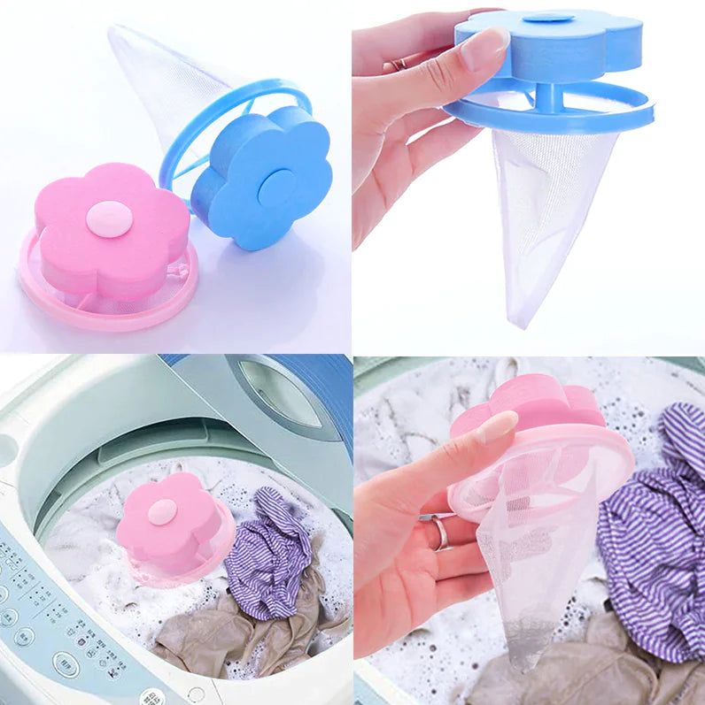 2 Pcs Floating Pet Fur Catcher Laundry Lint Pet Hair Remover