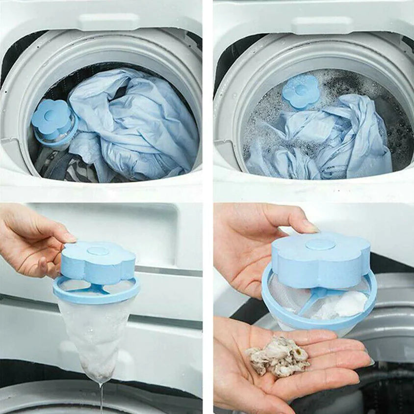 2 Pcs Floating Pet Fur Catcher Laundry Lint Pet Hair Remover